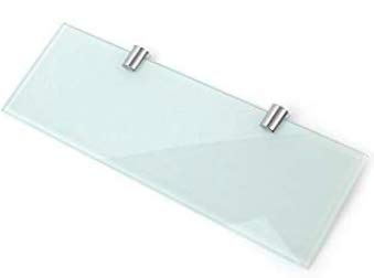 BSM Marketing Set of 2 White Glass shelves Bathroom Kitchen Bedroom 300mm x 100mm (12" x 4" approx)