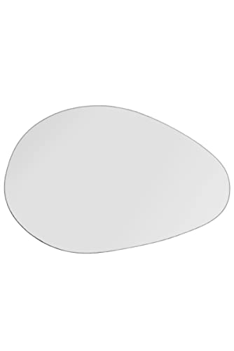 MirrorOutlet The Lapillus - Frameless Modern Pebble Pond Wall Mirror 30" X 20" (76CM X 50CM) Silver Mirror Glass with Black wooden Backing - Poli