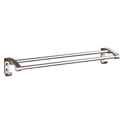 -Shelf,Towel Rack Towel Rail, Aluminum Double Bar Towel Rack for Bathroom Kitchen, Wall-Mounted Towel Holder with Hook