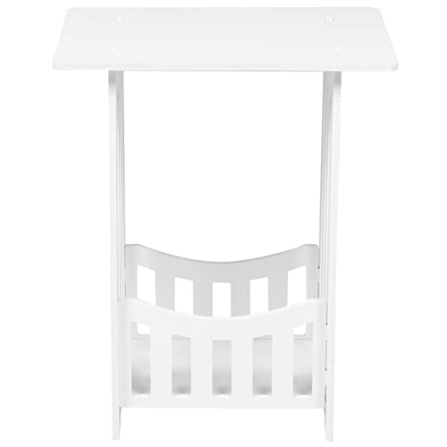 LALAFINA Side Table Narrow End Table Bedside Tables Nightstand Small Bookcase Bathroom Storage Shelves Display Rack for Living Room Bedroom Sofa