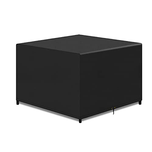 PATIO PLUS large Cube Garden Table Furniture Covers, Outdoor Square Rattan Cube Furniture Set Covers,420D Oxford fabric, Waterproof, Windproof, A