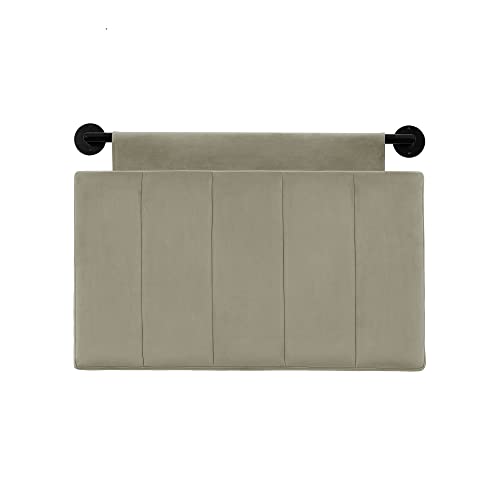 Nathan James Headboard, Metal Engineered Wood Fabric, Brown, Full