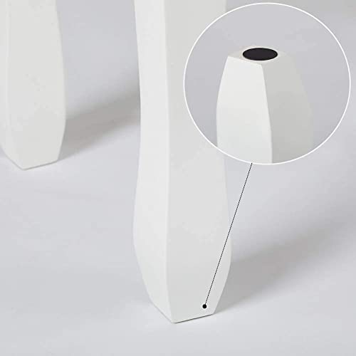 Meerveil Dressing Table Stool, White Soft Padded MDF Wood Vanity Stool Baroque Printing Stool, 41 x 30 x 45cm