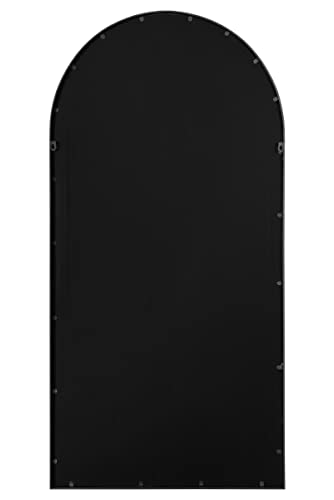 MirrorOutlet The Arcus - Black Framed Modern Full Length Arched Garden Wall Mirror,160 x 80cm