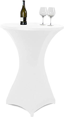 Namvo Spandex Cocktail Tablecloth, Stretch Table Cloth Cover Elastic Table Covers for Round Cocktail Table Bistro Tables Wedding Party Outdoor Ce