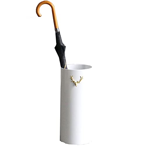 OUSIKA Umbrella Stands,PVC Umbrella Rack with Elk Decoration, Modenr Round Plastic Umbrella Bucket, for Walking Sticks, Canes or Ski Poles/Black