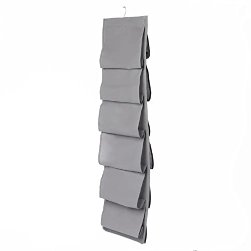 OHS Hanging Shoe Rack, Hanging Storage Vertical Shoe Rack Wardrobe Storage Organiser Large Pockets Shoe Racks Storage 12 Pocket Organiser, Charco