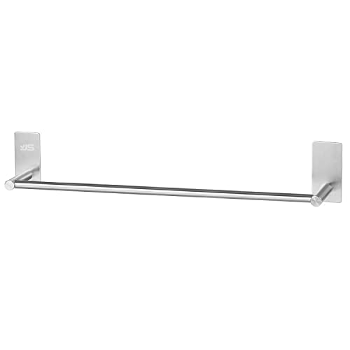 Self Adhesive Single Towel Rail,Stainless Steel Bathroom Towel Holder Tack 40 cm / 15.75 inches,Towel Rails Wall Mounted for Kitchen Bathrooms