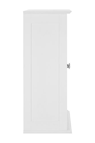 Premier 1600904 Housewares Bathroom Storage Bathroom Cabinets Wall Mounted With Double Shutter Door For Bathroom Storage Cabinet White 55H x 52W