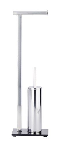 Dr. Kerklaan Therapeutics Free Standing Lava-Toilet Brush Holder, Stainless steel, Silver Shiny, 50 x 40 x 25 cm