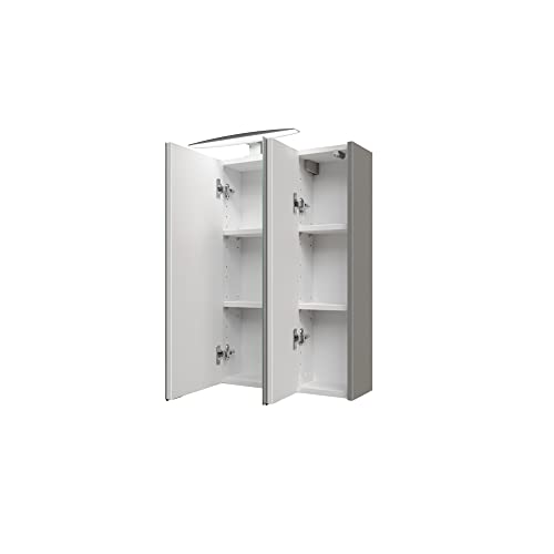 Pelipal 39-I Mirror Cabinet, Engineered Wood Glass, Quartz Grey matt, 70x65x16 cm