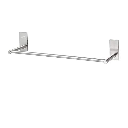 Self Adhesive Single Towel Rail,Stainless Steel Bathroom Towel Holder Tack 40 cm / 15.75 inches,Towel Rails Wall Mounted for Kitchen Bathrooms