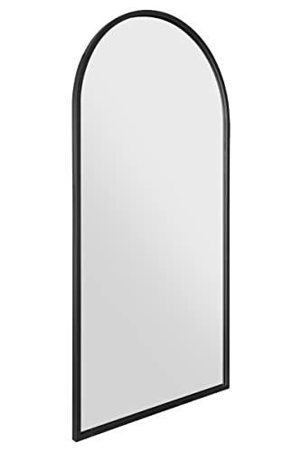 MirrorOutlet The Arcus - Black Framed Modern Full Length Arched Garden Wall Mirror,160 x 80cm