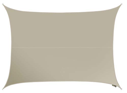 Kookaburra Waterproof Garden Sun Shade Sail Canopy in Mushroom 98% UV Block (5m x 4m Rectangle)