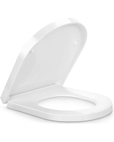 Pipishell Toilet Seat, Soft Close Toilet Seats White with Quick Release for Easy Clean (UF)