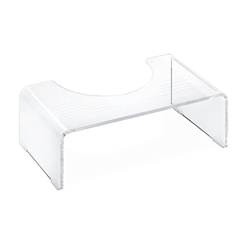 Navaris Toilet Stool for Adults - Squatting Adult Step Footstool for Use on Bathroom Toilet - Acrylic Step for Toilet Squat Position
