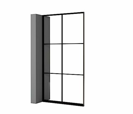 Patishon DIY Floor To Ceiling Room Divider - Bespoke Height Glazed Partition, 1200mm Wide Framed Style, Perfect for Home Office or Lounge, Ready