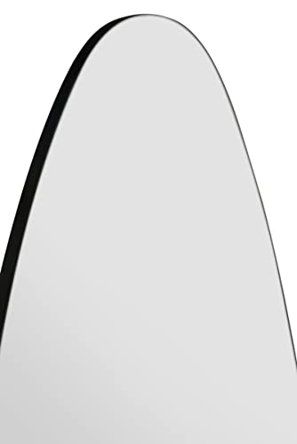 MirrorOutlet The Lapillus - Frameless Modern Pebble Pond Wall Mirror 30" X 20" (76CM X 50CM) Silver Mirror Glass with Black wooden Backing - Poli