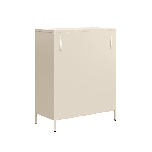 Mr. Kate Short Metal 2 Door Cabinet, Steel, Parchment