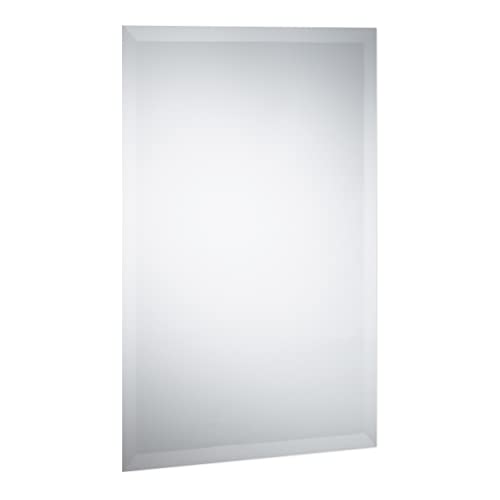 Relaxdays Mirror, Frameless, Wall Mounted, Bathroom, Hallway, Living Room, Dimensions: 40 x 60 cm
