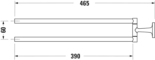 Duravit Starck T Towel Rail, Brass, Matt Black, One Size