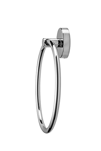 Croydex QM741541 Flexi-Fix Romsey Towel Ring with Zinc Alloy Construction, Chrome, 4.3x18.5x16.5 cm