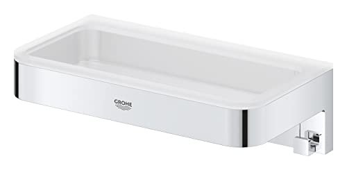 GROHE Start Cube Shower Basket – Bathroom Wall Mounted Shelf (Metal and Plastic, Including Screws and Dowels), Size 200 mm, Extra Easy to fit wit