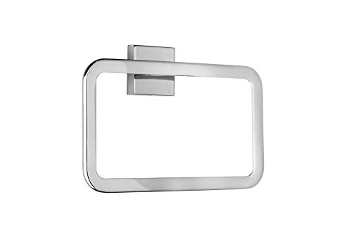 Croydex Flexi-Fix Easy to Fit Cheadle Chrome Plated Square Design Towel Ring