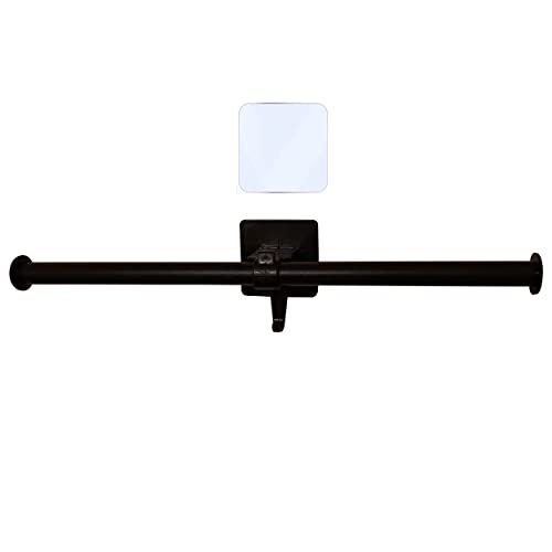 eeee Aluminum, Stainless Steel Self Adhesive Kitchen or Bathroom Towel Rail Wall Mounted Towel Holder Bath Towel Rail for Bathroom Matte Black Mo