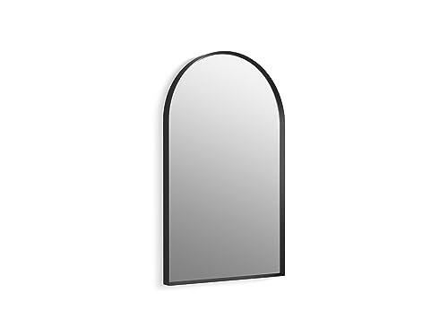 KOHLER 30638-BLL Essential 20" x 32" Arch Wall Mirror, Large Arch Bathroom Mirror, Vanity Mirror with Frame, Matte Black