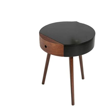 LUKEO Small Nightstand Walnut Storage Drawer Corner Table Bedside Sofa Black Gray Side Table end Table