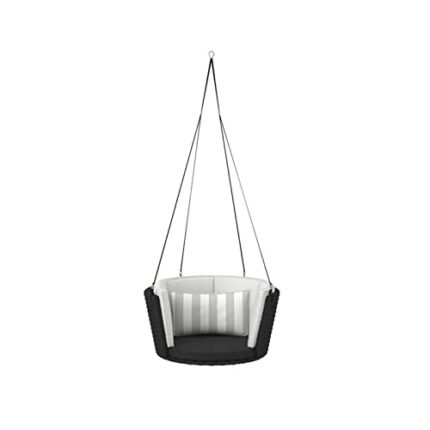 WALNUT Patio Garden Entrance Terrace Wicker/Rattan Porch Swing, Gray, Taupe (Color : B)
