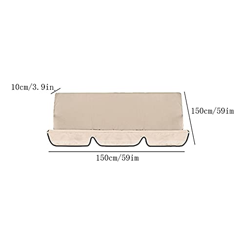 NJGRAE Swing Cushion Cover, Waterproof 3 Seater Swing Seat Cover Bench Cushion Covers Chair Protection for Outdoor Garden Patio Hammock (Gray)