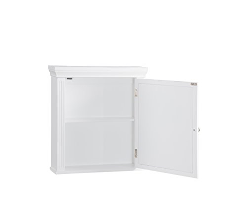 Teamson Home Bathroom Stratford Wooden Mirrored Medicine Cabinet White 6544