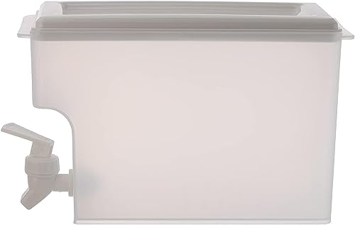 Jucoan 3.5 L /0.9 Gallon Fridge Beverage Drink Dispenser with Leak-Proof Spigot, Square Plastic Water Container Juice Dispenser Jug for Lemonade,