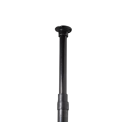 Compactor Adjustable Corner-Shelf for Shower, Extendable Pressure Mounting, Anti-Rust Steel and ABS Plastic, 20 x 20 x H.165 - 275 cm, Black, RAN