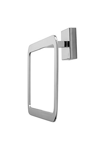 Croydex Flexi-Fix Easy to Fit Cheadle Chrome Plated Square Design Towel Ring