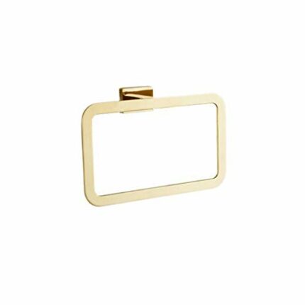 SMLJLQ Gold Towel Rings Square Wall Mounted Bathing Towel Rack Copper Zinc Alloy Kitchen Bathroom Accessories