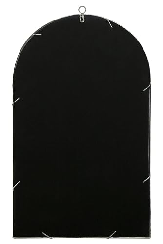 MirrorOutlet The Arcus - Concrete Colour Framed Modern Arched Wall Mirror 31" X 18" (80CM X 46CM) Silver Mirror Glass with Black All weather Back