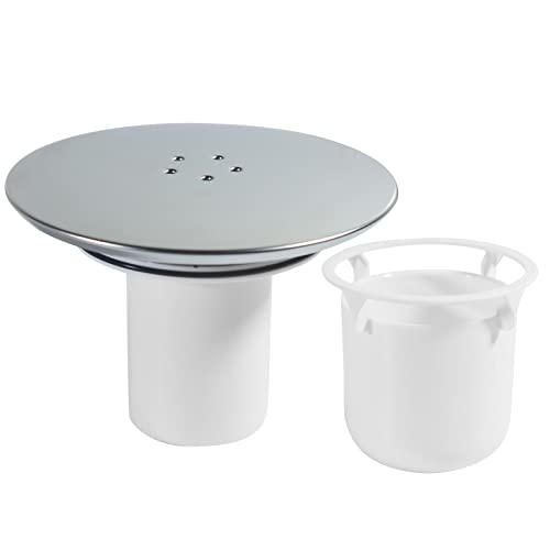 Shower Drain Cover, Shower Plughole Cover 90mm / 115mm Shower Drain Cover Replacement - Shower Trap Cover Fast Flow Shower Plug (White)