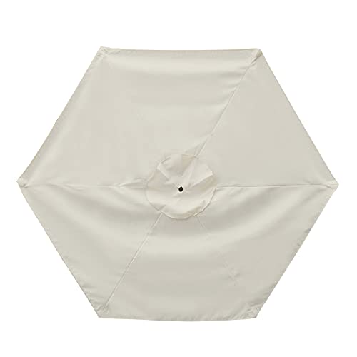 KHBNHJ Sun Umbrella Replacement Cloth, 2.7M Garden Parasol Canopy Cover for Patio Sun Umbrella, Market Table Umbrella Replacement Canopy Beige, 6