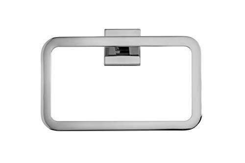 Croydex Flexi-Fix Easy to Fit Cheadle Chrome Plated Square Design Towel Ring
