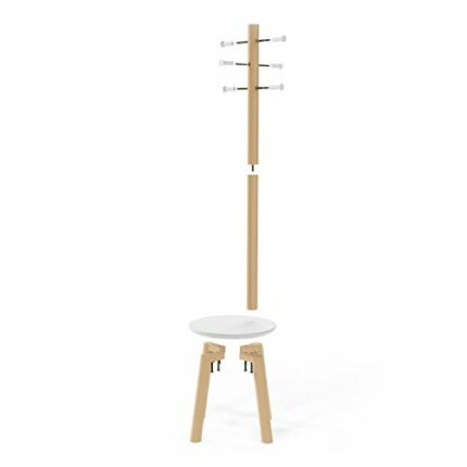 Umbra Pillar Stool and Coatrack, white