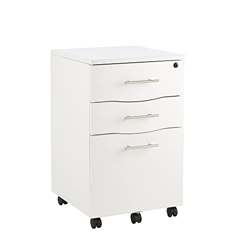 MMT Furniture Designs Ltd Under Desk 3 Drawer Pedestal, Wood, White