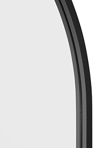 MirrorOutlet The Arcus - Black Framed Modern Full Length Arched Garden Wall Mirror,160 x 80cm