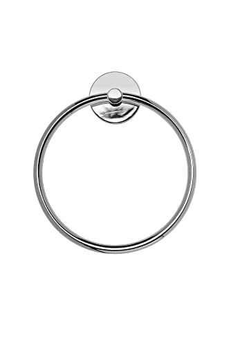 Croydex QM741541 Flexi-Fix Romsey Towel Ring with Zinc Alloy Construction, Chrome, 4.3x18.5x16.5 cm