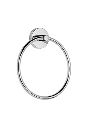 Croydex QM741541 Flexi-Fix Romsey Towel Ring with Zinc Alloy Construction, Chrome, 4.3x18.5x16.5 cm