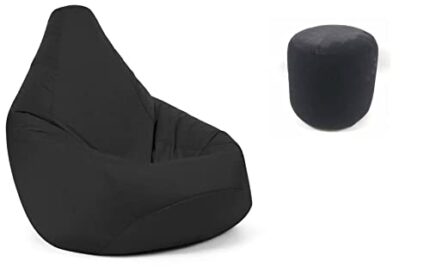 XUJINGG Bean bag chair Bean Bag Recliner, Black, Indoor Outdoor Bean Bag, Bean Bag Chair, Including Filling