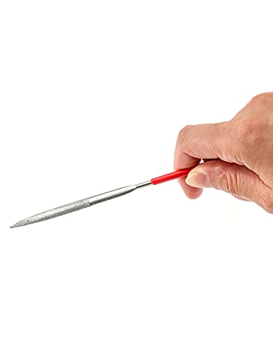 QWORK® Needle File Set, 3x140mm Mini Modelling Files Diamond Files for Metal Plastic Glass Wood Jewelry Rough Carving, 10Pcs