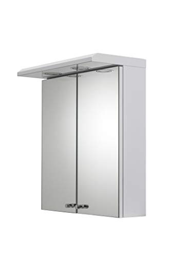 Croydex Shire Double Door White Illuminated Cabinet, Steel Beige, 23x45x53 cm